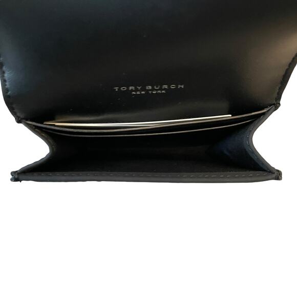 TORY BURCH Willa Matte Card Case 150057 Leather Black Quilted Small NEW - Picture 7 of 16